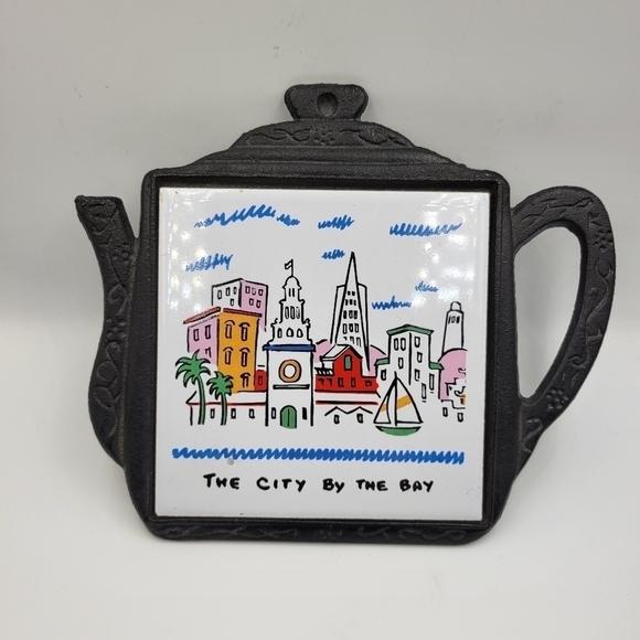 Vintage Kitsch Travel Kitchen Trivet San Francisco “City by the Bay” - Picture 1 of 4